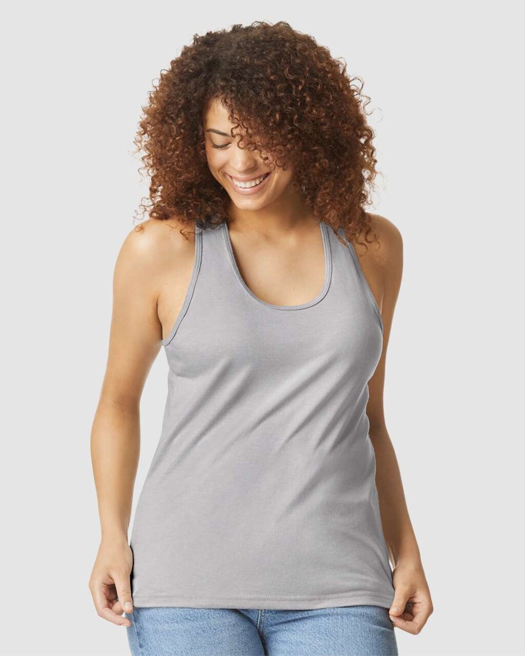 Gildan Softstyle Women’s CVC Racerback Tank Top for Custom Printing Cotton Blend Tank